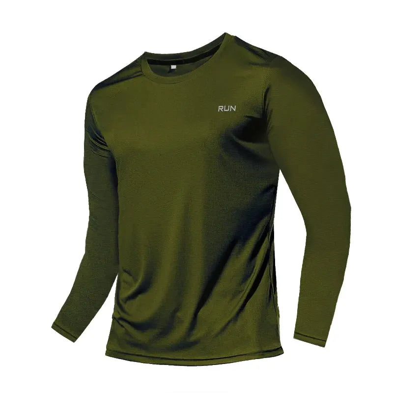 Mens Long and Short Sleeve Ice Silk Quick Dry Sports Top for Running Gym Hiking and Outdoor Training by Vimost Shop