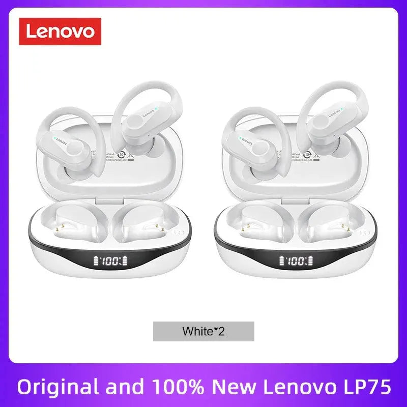 Original Lenovo LP75 TWS Bluetooth V5.3 Headphones Wireless LED Digital Display Earphones Noise Reduction Waterproof Headset New by MAIDEN-ART