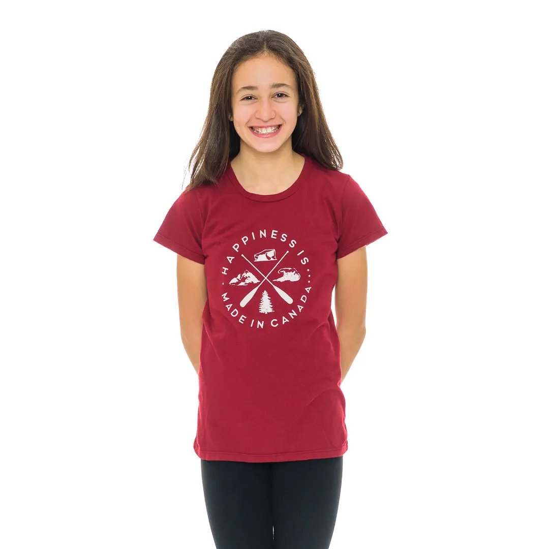 Youth Girls Crest T-Shirt, Canada Red by Canada Collection