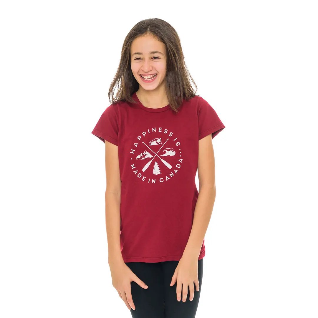 Youth Girls Crest T-Shirt, Canada Red by Canada Collection