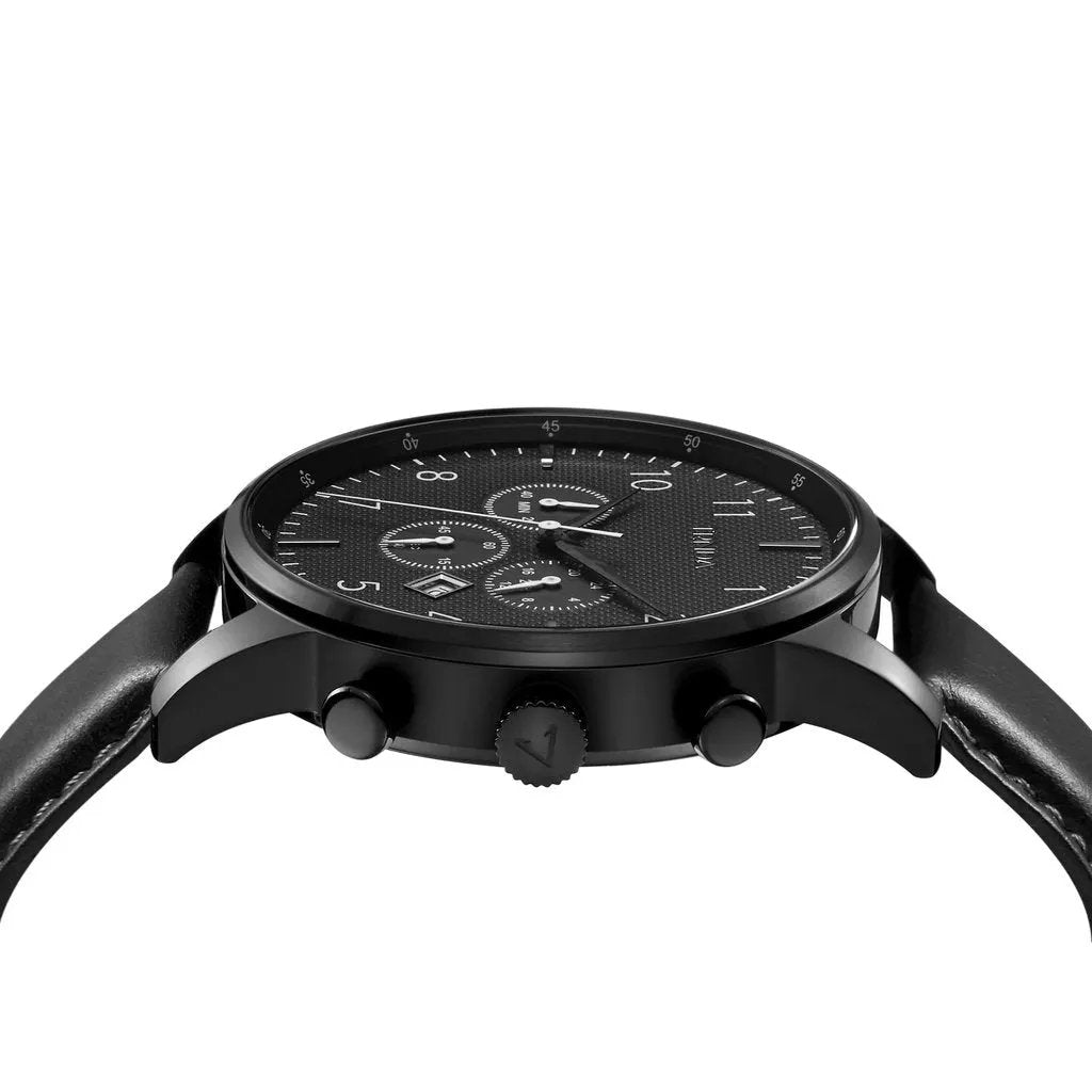 Trnda Men's Stainless Steel Watch, Black Leather Band | Trn-43blk by TRNDA