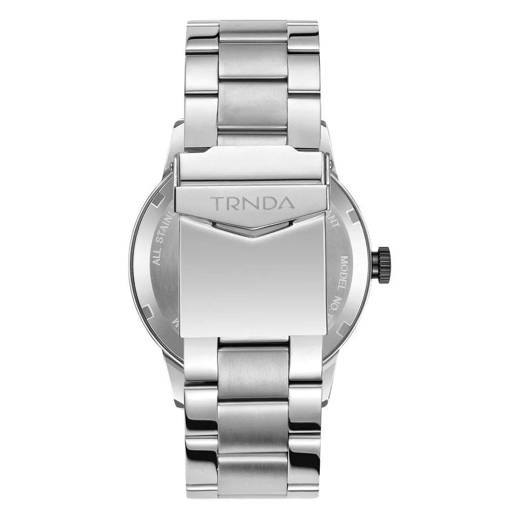 Trnda Men's Stainless Steel Watch, Black Dial | Trnda-43ss by TRNDA
