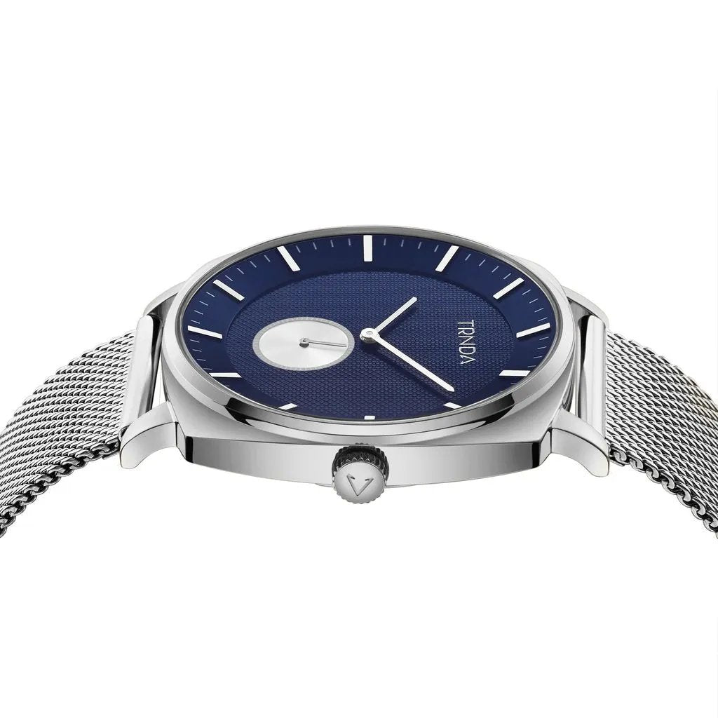Trnda Men's Stainless Steel Watch, Blue Dial | Trn-Sq45-Sl by TRNDA