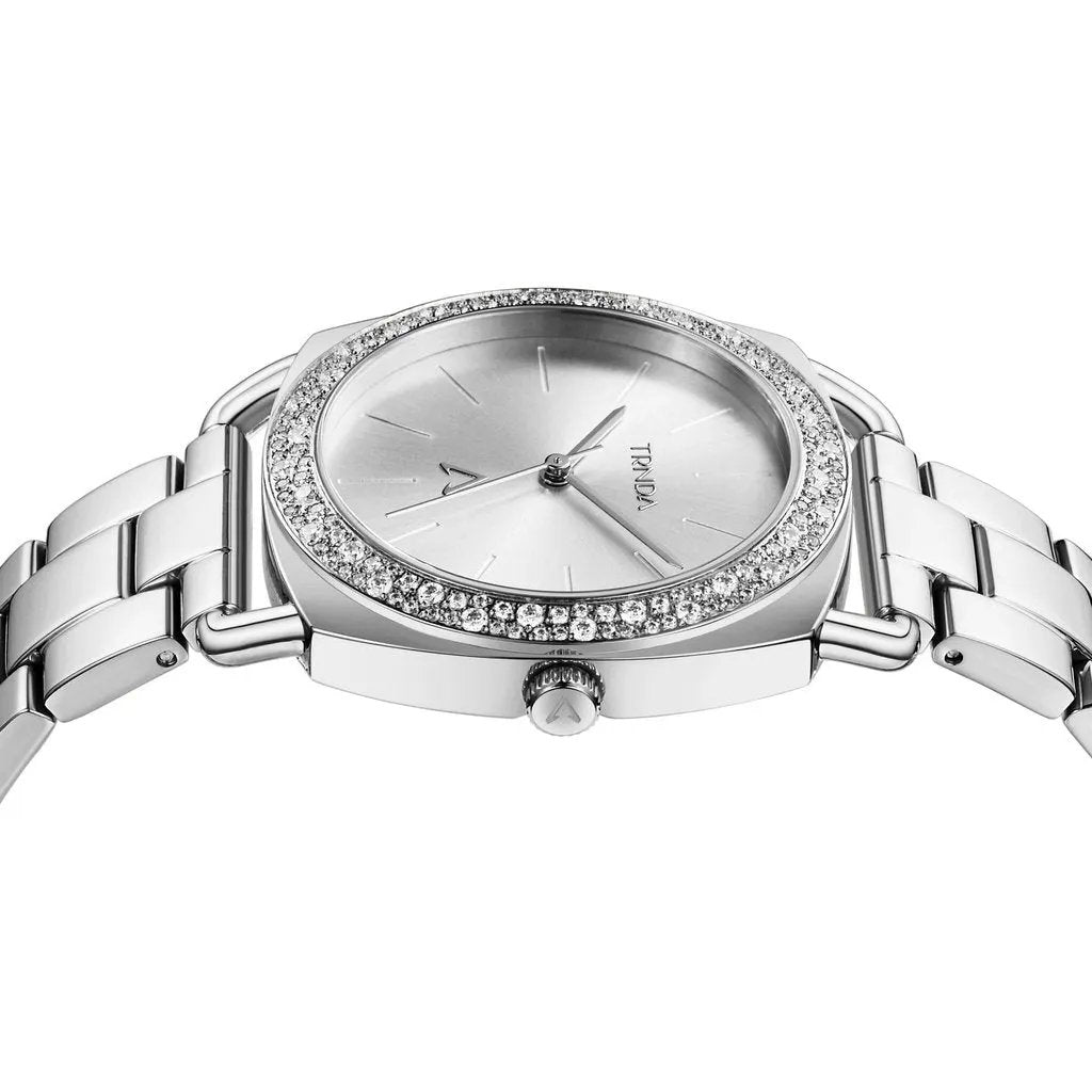 Trnda Women's Silver Stainless Steel Watch, Unique Dial | Trn35ss by TRNDA