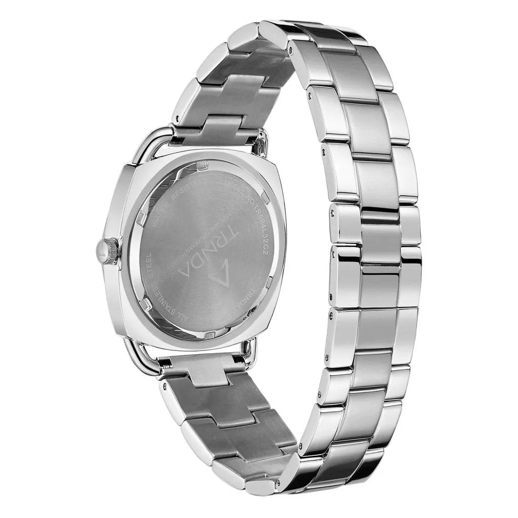 Trnda Women's Silver Stainless Steel Watch, Unique Dial | Trn35ss by TRNDA