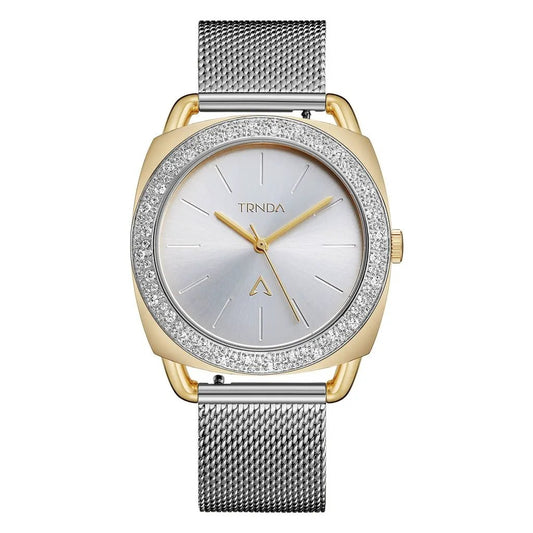 Trnda Women's Stainless Steel Gold Watch, Silver Dial | Trnda-W35.8 by TRNDA