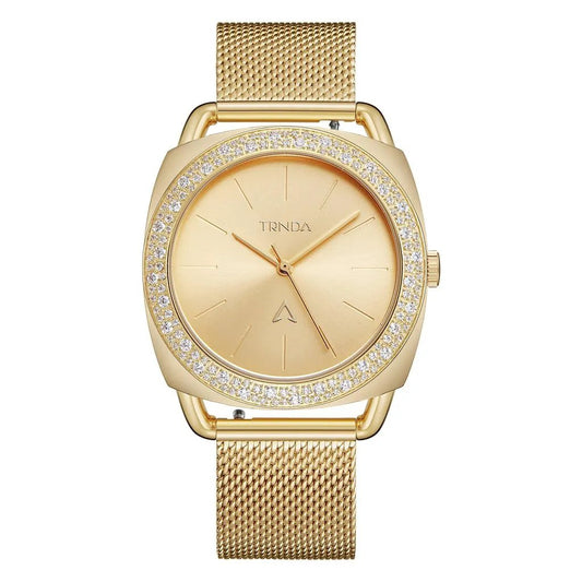 Trnda Women's Gold Stainless Steel Watch, Gold Dial | Trd-1234 by TRNDA
