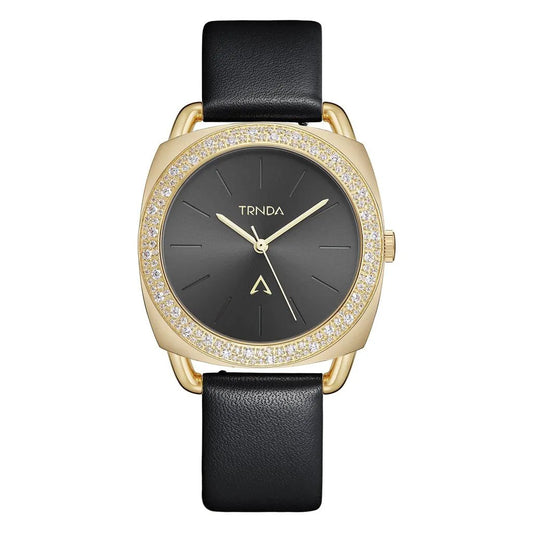 Trnda Women's Gold Stainless Steel Watch, Black Dial | Trd-35b by TRNDA