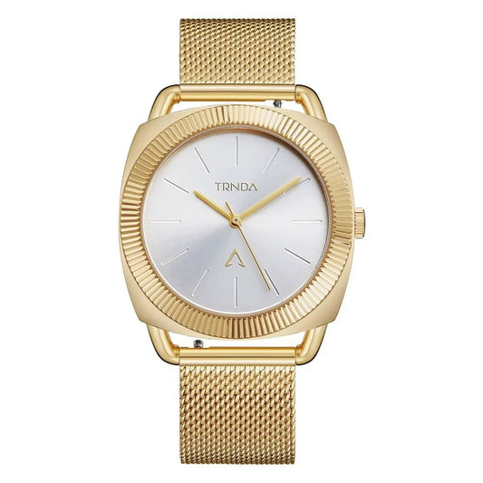 Trnda Women's Gold Stainless Steel Watch, Silver Dial | Trd-W35.8 by TRNDA