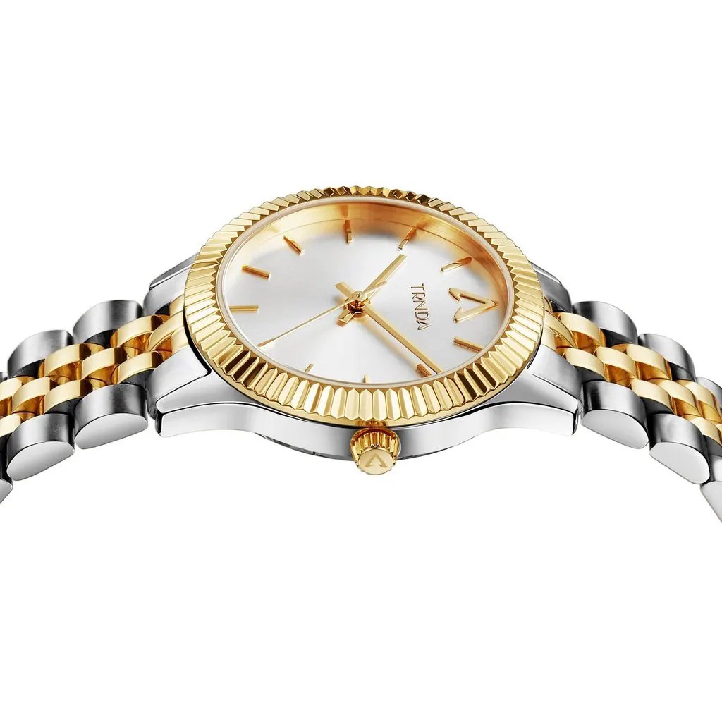 Trnda Women's Stainless Steel Watch, Silver & Gold Dial | Trn32mm by TRNDA