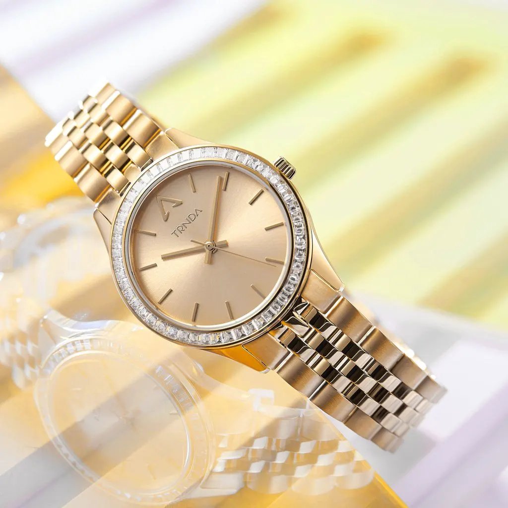 Trnda Women's Gold Stainless Steel Watch, Gold Dial | Trn-W32g by TRNDA