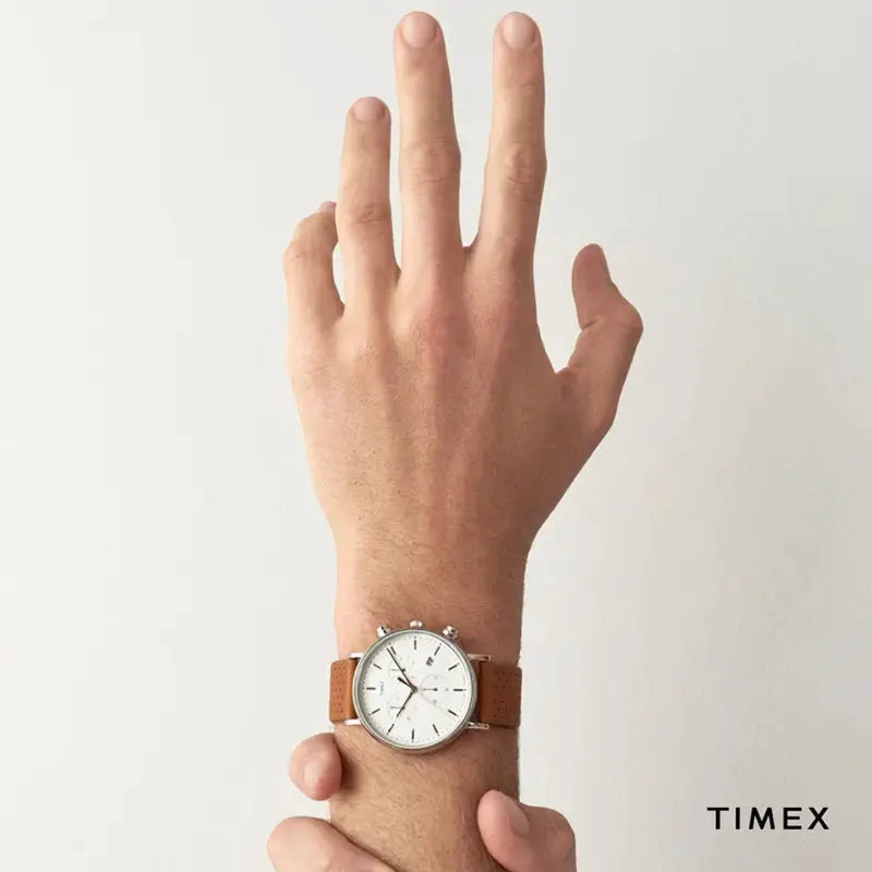 Timex Men's Brass Watch, Tan Leather, White Dial | Tw2r26700 by TIMEX