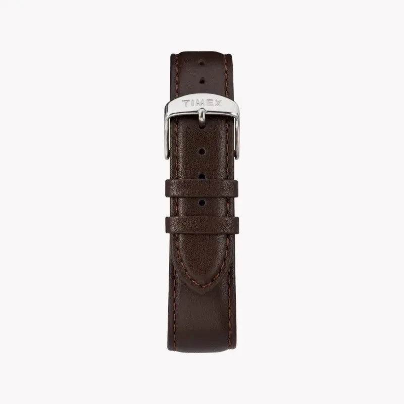 Timex Men's Brown Leather Watch, Black Dial | Tw2r38100 by TIMEX
