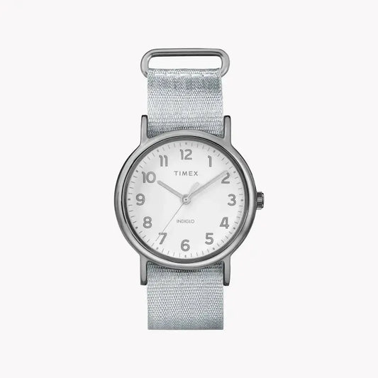 Timex Women's Silver Fabric Watch, White Dial | Tw2r92500 by TIMEX