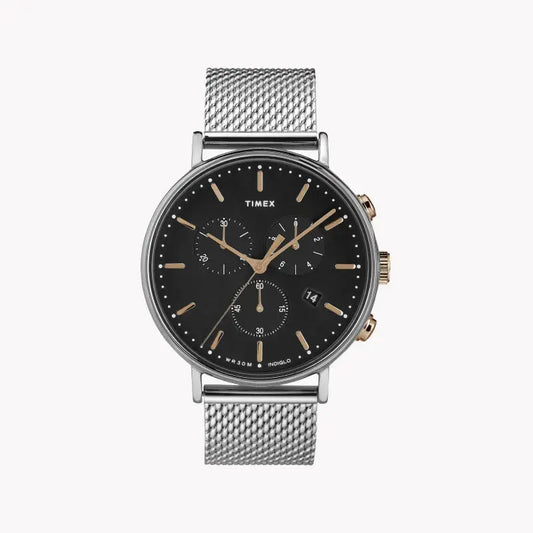 Timex Unisex Silver Stainless Steel, Black Dial | Tw2t11400 by TIMEX