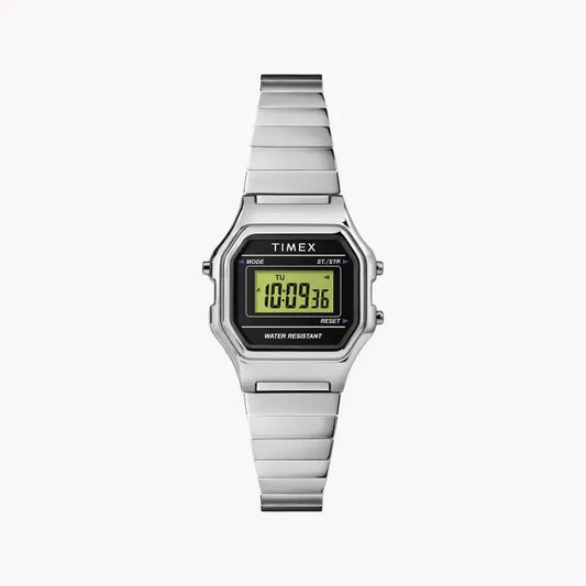 Timex Women's Silver Stainless Steel Watch, Digital Dial | Tw2t48200 by TIMEX
