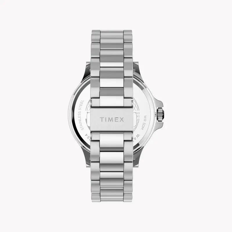 Timex Men's Silver Stainless Steel, Black Dial | Tw2u13100 by TIMEX