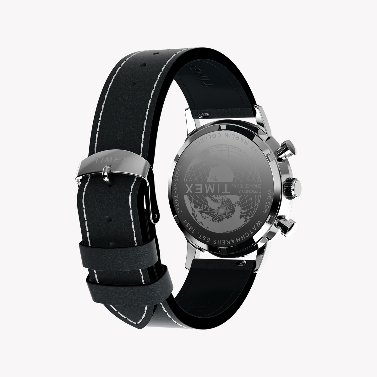 Timex Men's Silver/Black, Stainless/Leather | Tw2w98900 by TIMEX