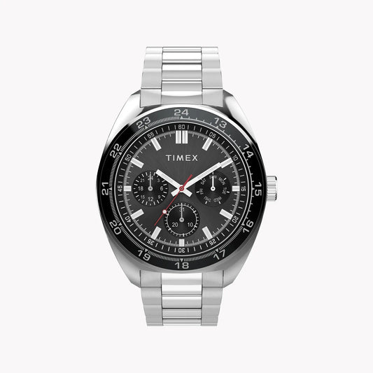 Mens Silver-tone Case & Bracelet with Black Dial TW2Y22600 | Stylish Watch by TIMEX