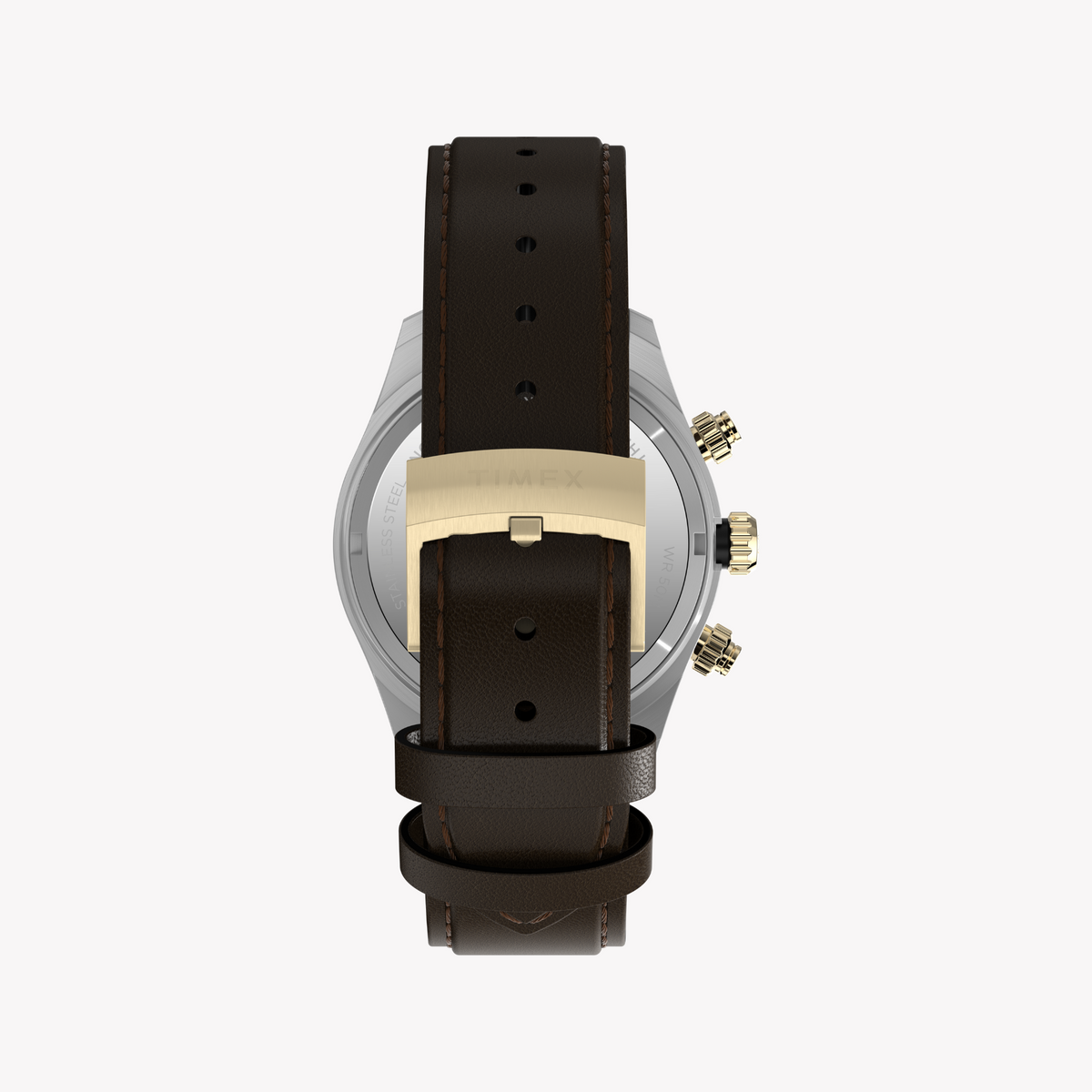 Timex Men's Silver/Brown Leather Watch | Tw2y24100 by TIMEX