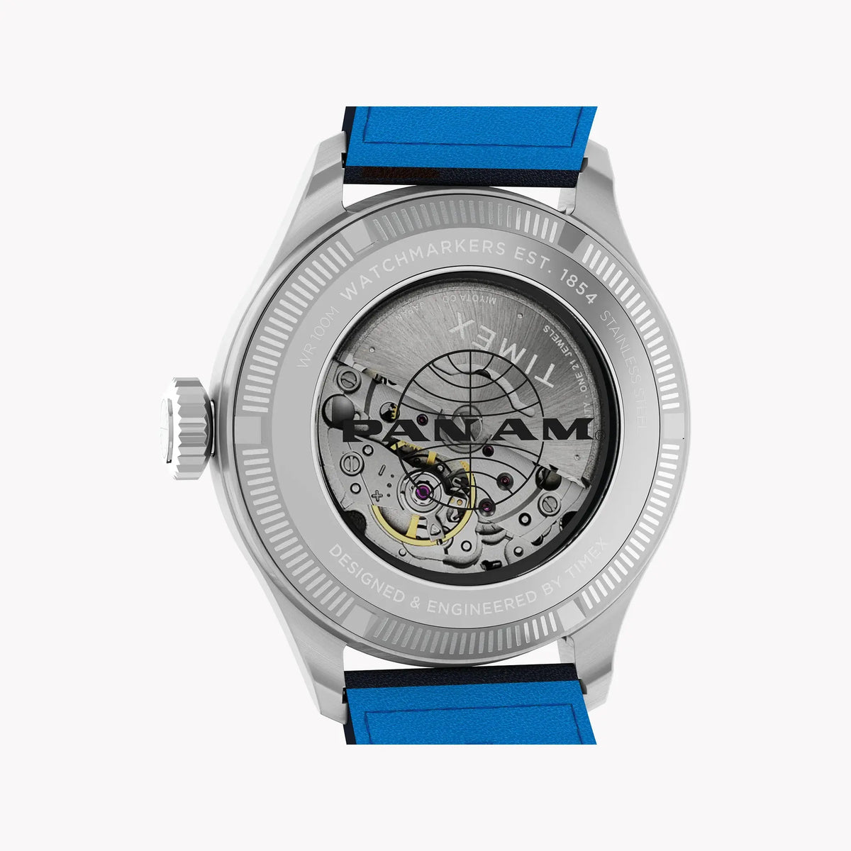 Waterbury ACE Pan Am S/E Automatic Blue Dial Blue Leather Strap Watch | TW2Y38800 by TIMEX