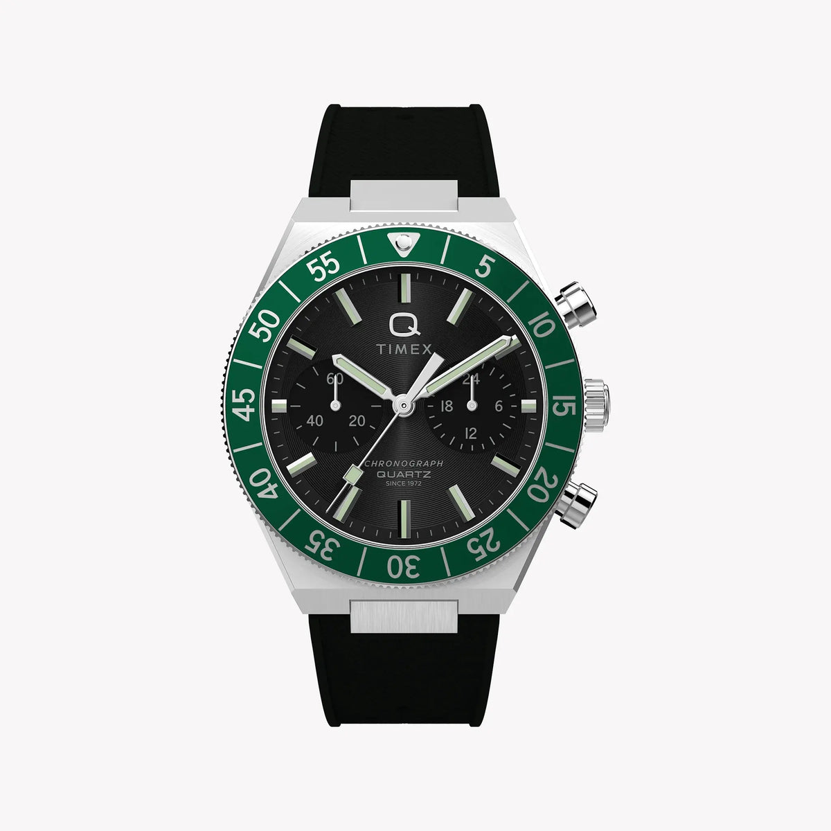 Timex Men's Silver-Tone SS, Black Silicone | TW2Y56100 by TIMEX
