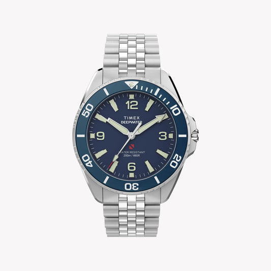 Timex Men's Silver-Tone Steel, Blue Dial | TW2Y64600 by TIMEX