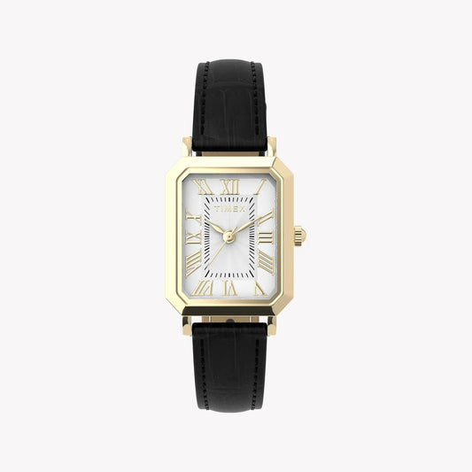 Timex Women's Gold-Tone, Black Leather | TW2Y71900 by TIMEX