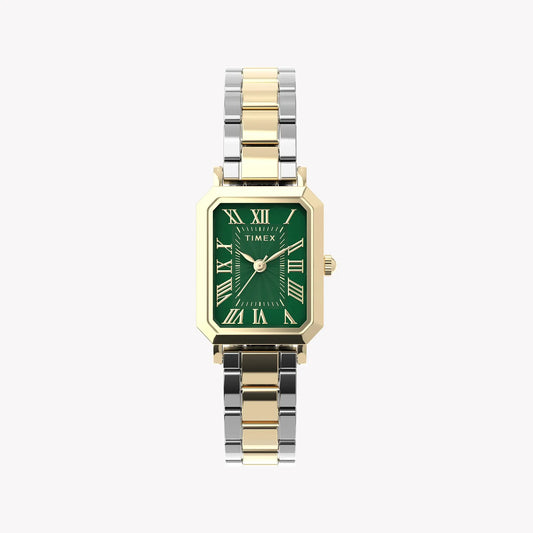 TIMEX Women's Gold-Tone, Two-Tone, Green Dial | TW2Y72000 by TIMEX