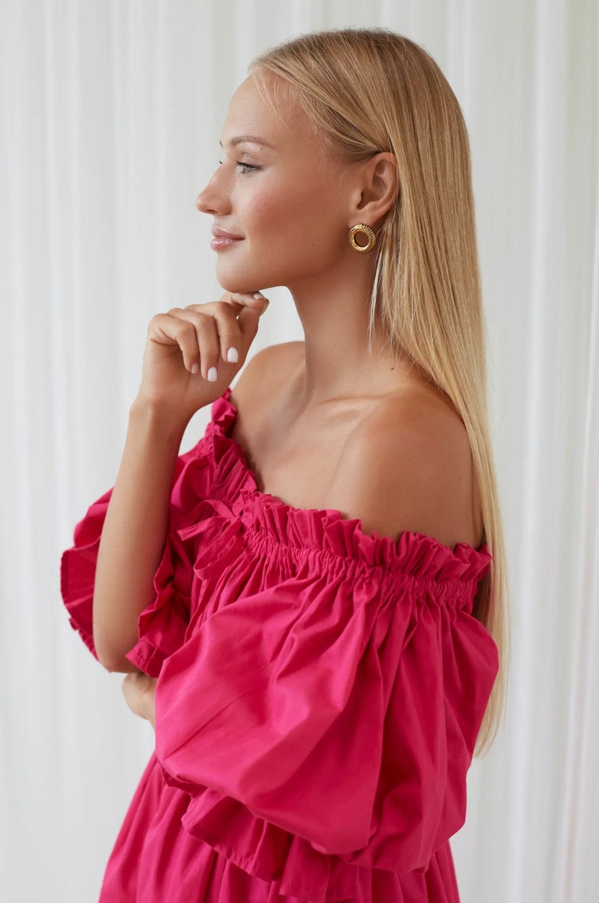 Vacay Off Shoulder Cotton Mini Dress (Sale) by ELF