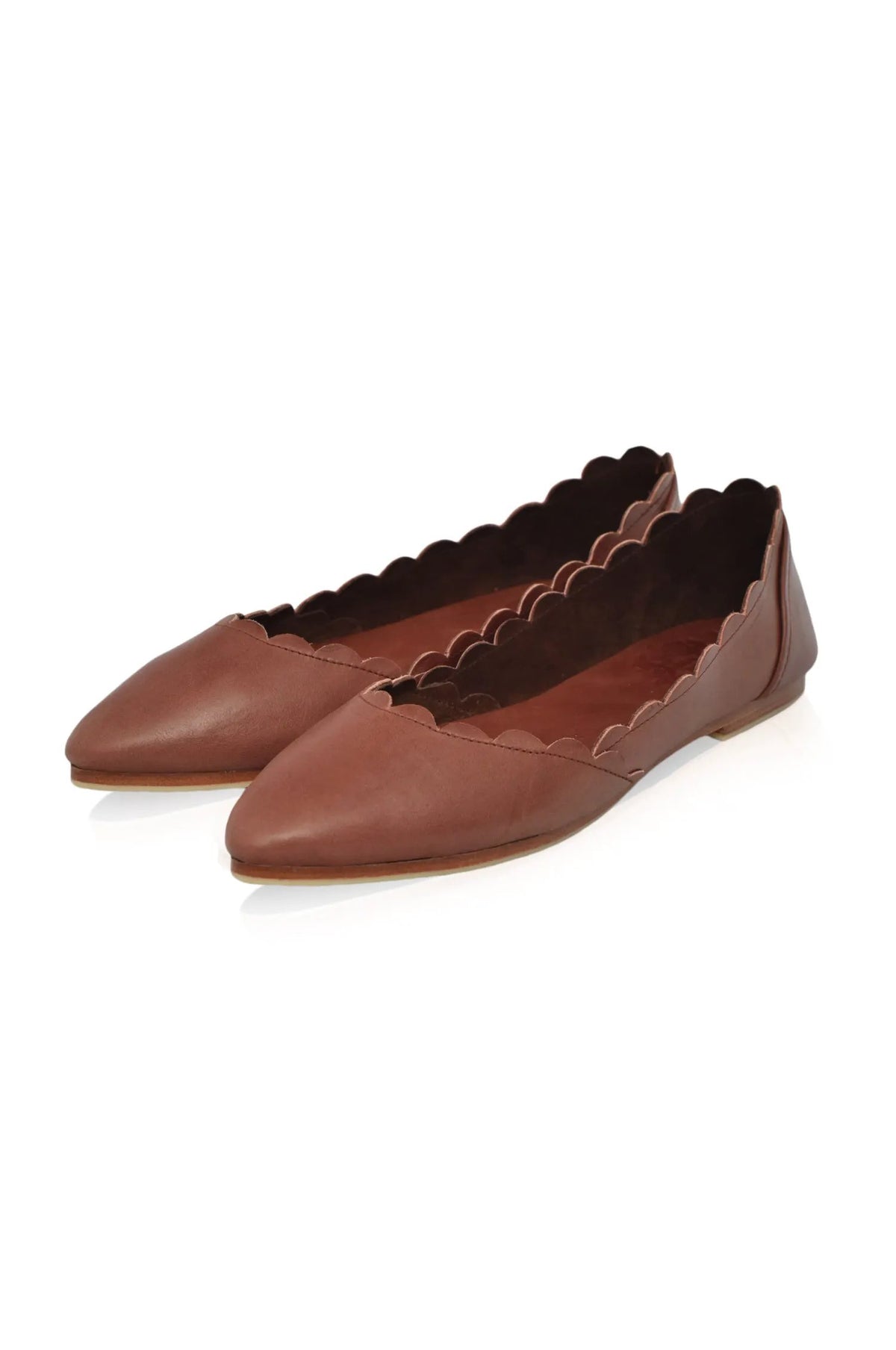 Valentina Scalloped Pointed Toe Flats by ELF