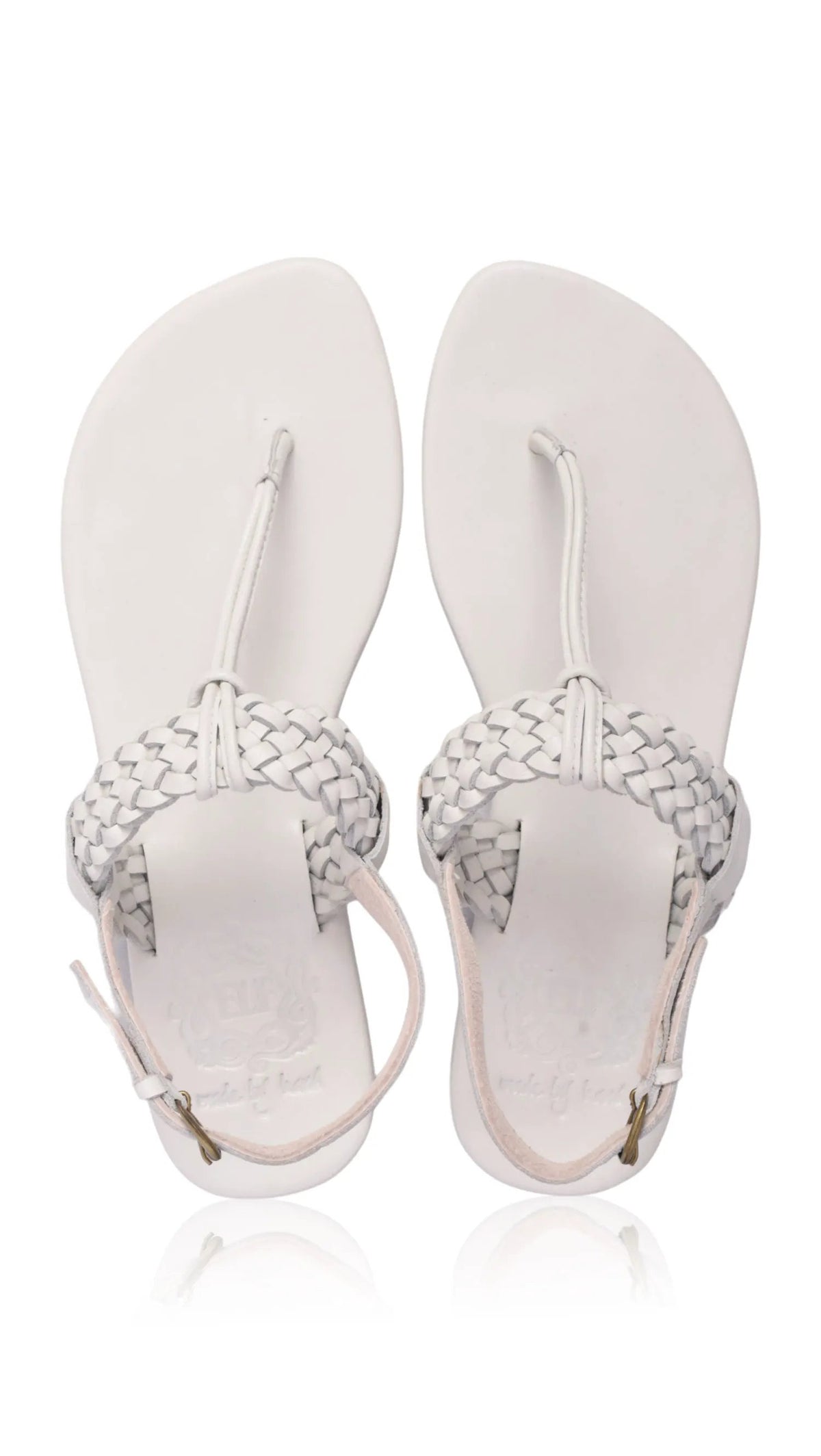 Venetian Braided T-Strap Leather Sandals by ELF