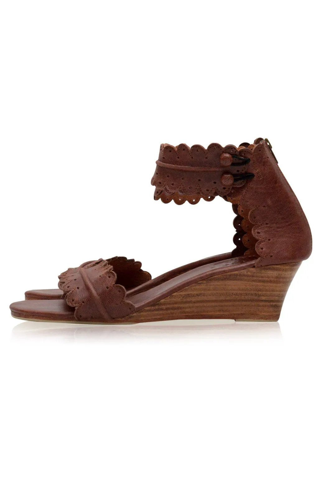 Magdalena Wooden Wedge Sandals by ELF