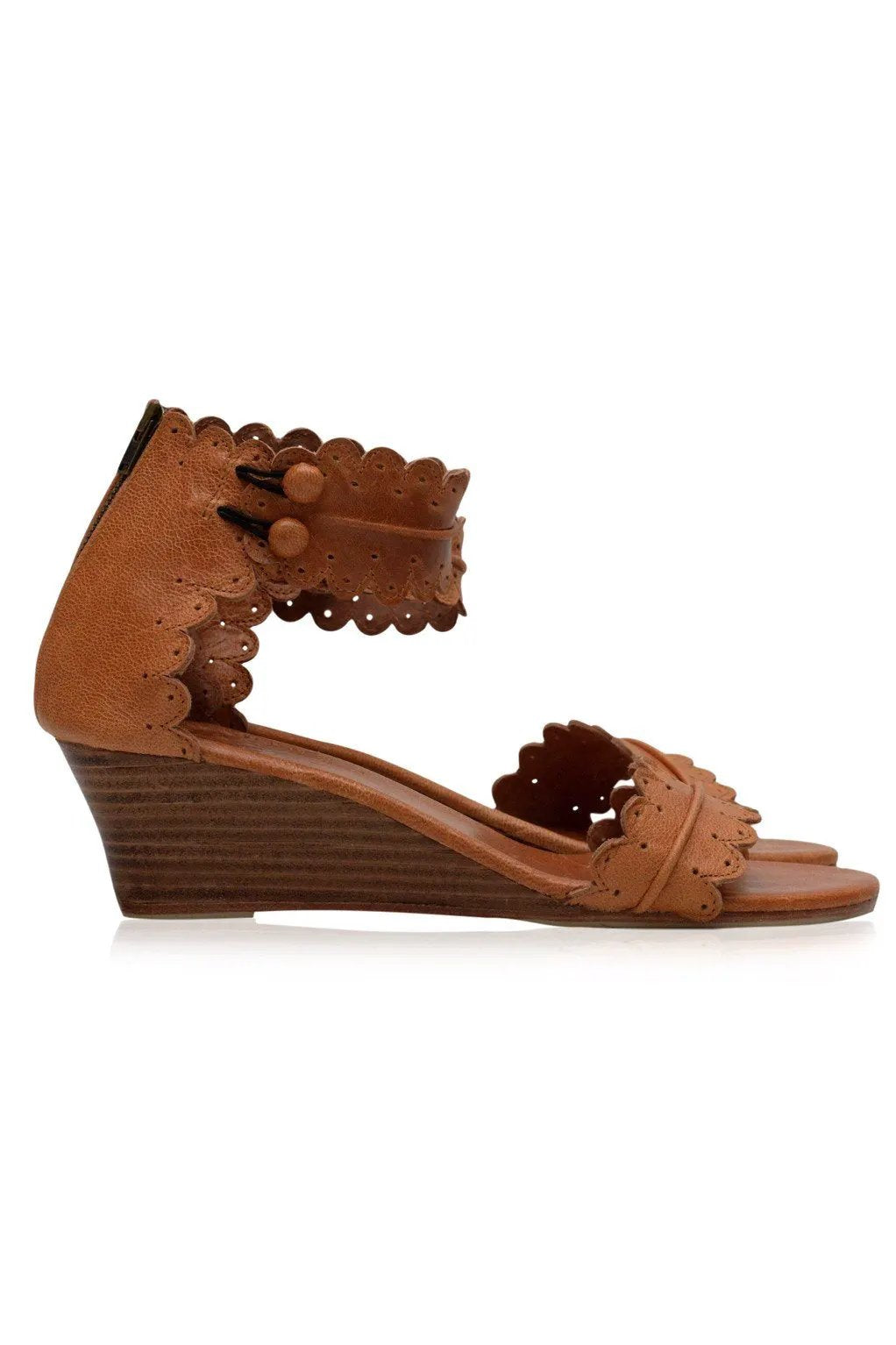 Magdalena Wooden Wedge Sandals by ELF