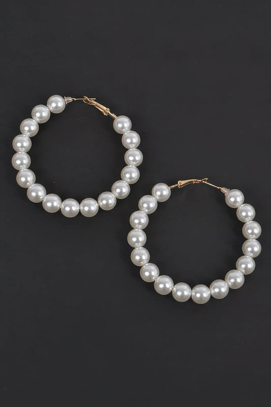 Women's Hoop Earrings Upside Down Pearl BYMANYC ® New York INVERTED PEARL STATEMENT HOOPS - New Collection by BYMANYC New York