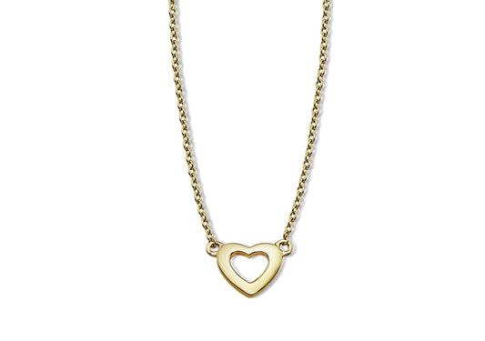 Ketting Open Hart Goudkleur Zilver XN001G by Jwls4u