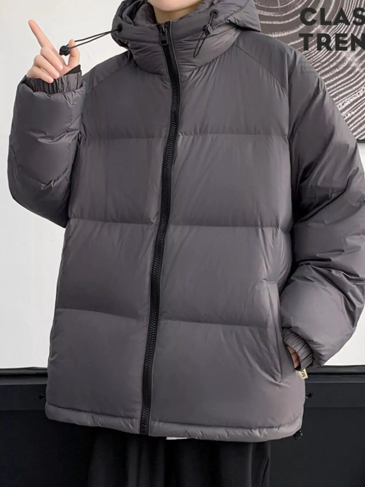 Men's Full Size Warm Padded Hooded Puffer Jacket Plus Size by Partner Label