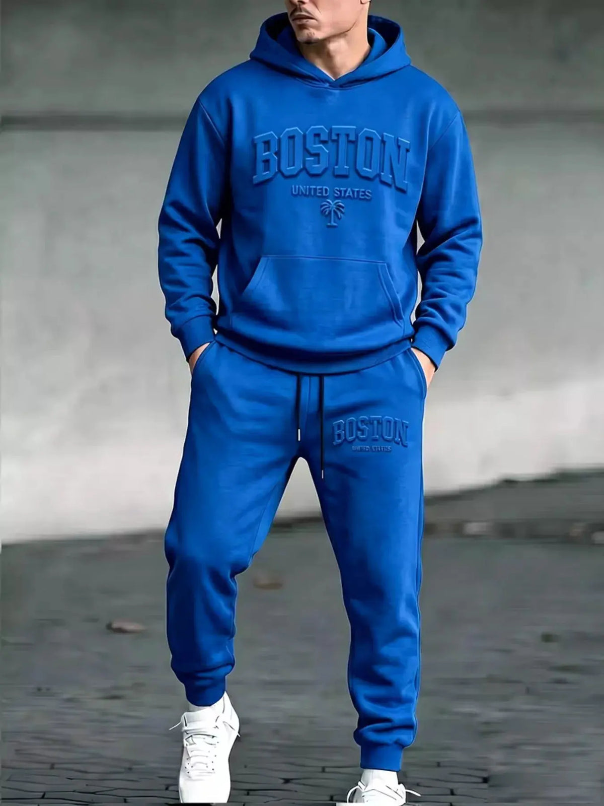 Men's Full Size Kangaroo Pocket Hoodie and Pants Set Plus Size by Trendsi