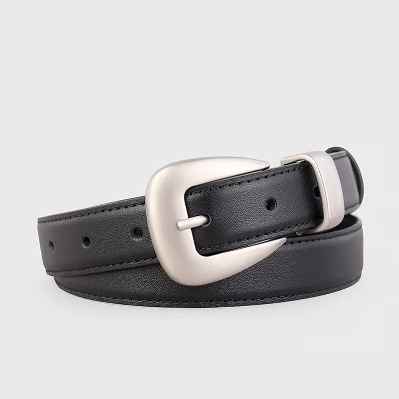 Buckle Skinny Leather Belt by Trendsi