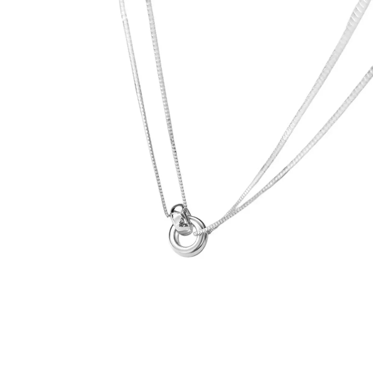 Double Strand 925 Sterling Silver Necklace by Partner Labels