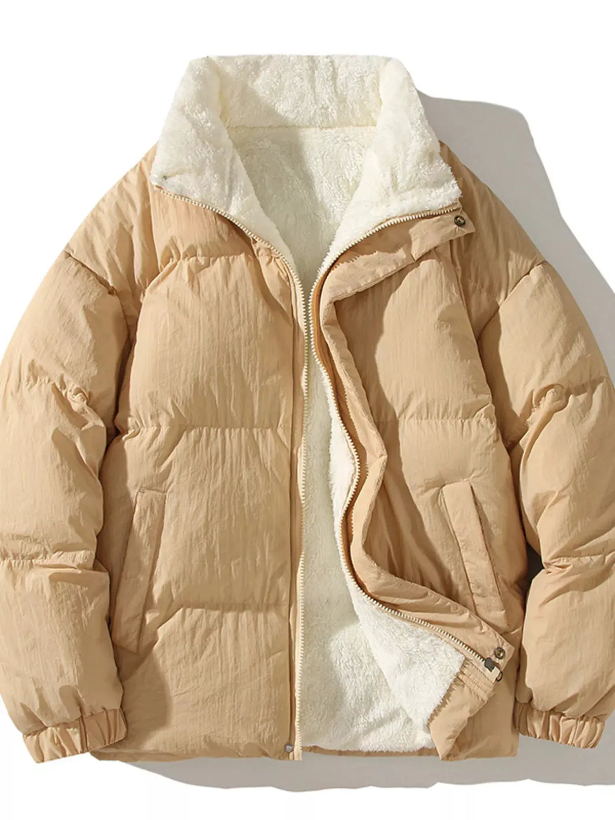 Men's Full Size Zip Up Fleece Puffer Jacket Plus Size by Partner Label