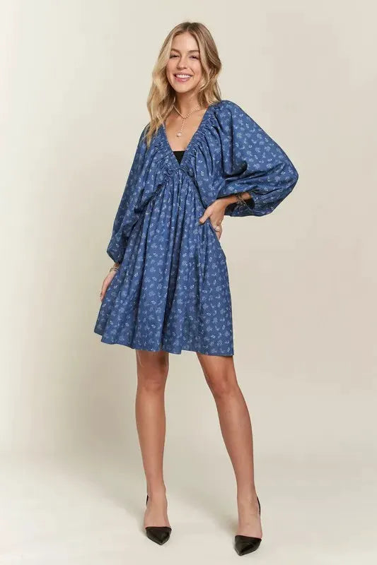 ADORA Batwing Sleeves Floral Dress by Partner Label