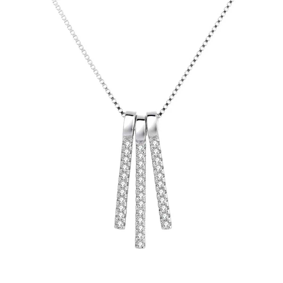 925 Sterling Silver Zircon Tassel Pendant Necklace by Partnel Label