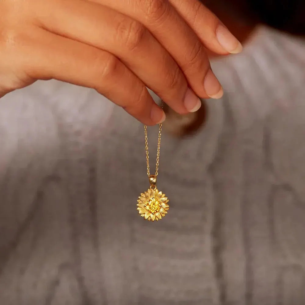 Sunflower Shape 18K Gold-Plated Pendant Necklace by Partner Label
