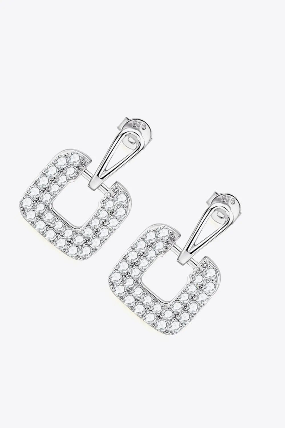 1.68 Carat Moissanite 925 Sterling Silver Drop Earrings by Partner Label