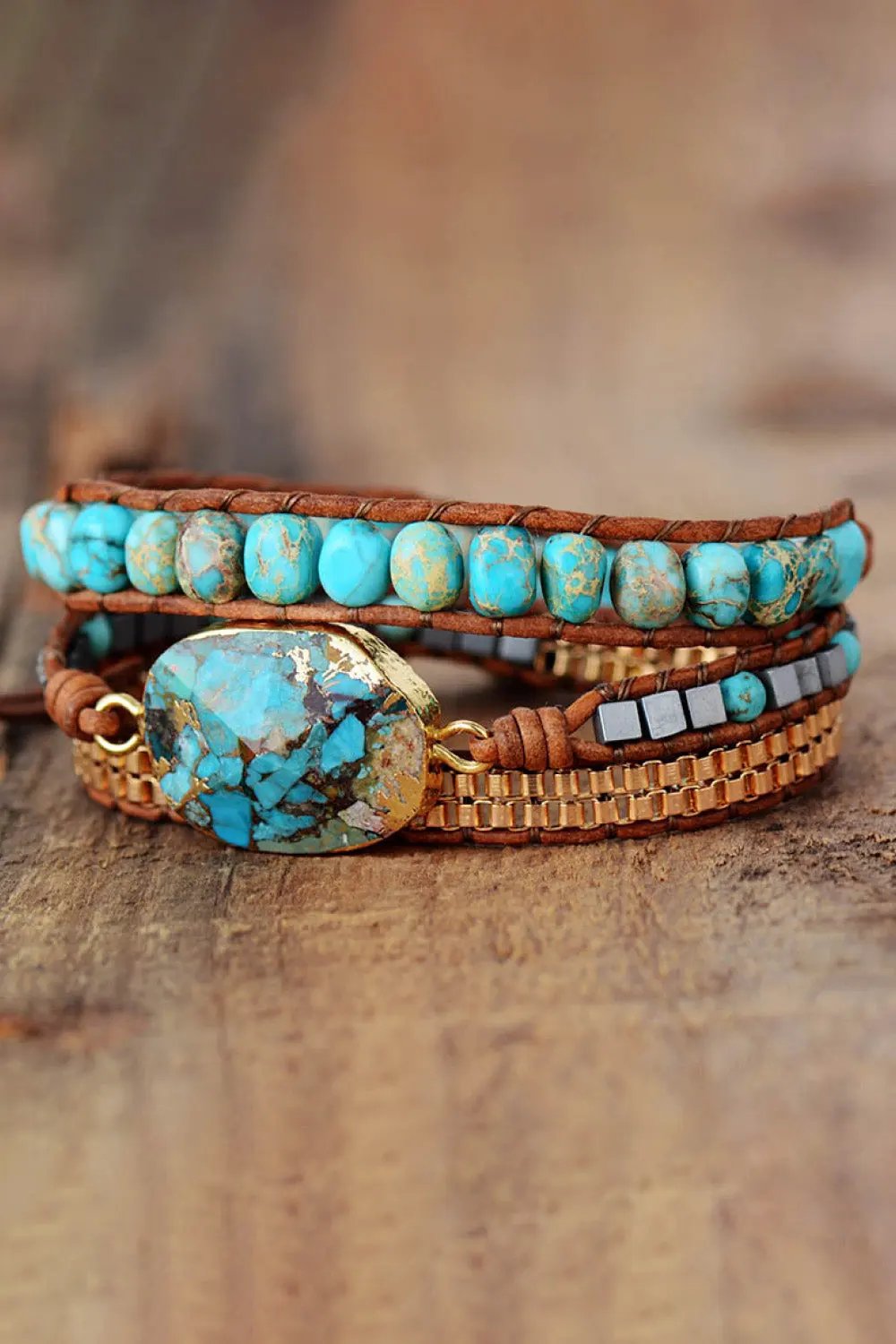 Handmade Natural Stone Copper Bracelet by Partner Label