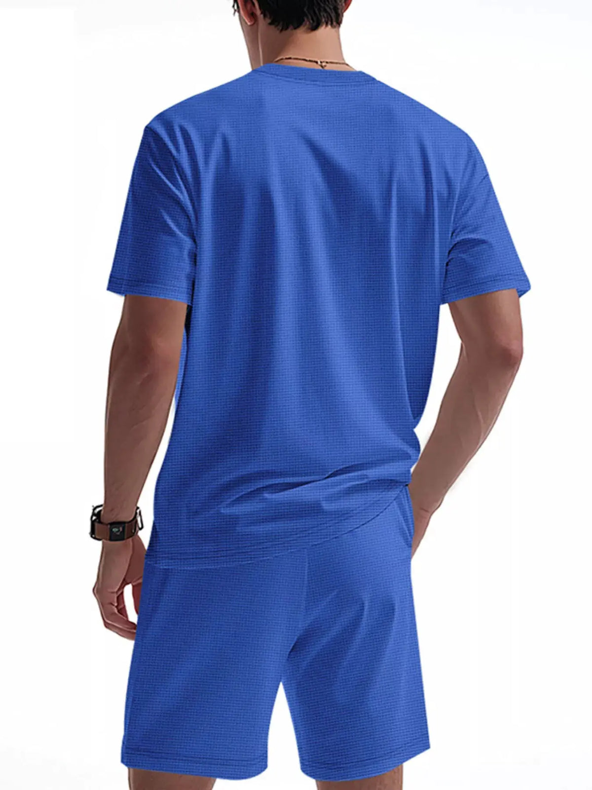 Men's Full Size Casual Striped Short Sleeve T-Shirt and Shorts Set Plus Size by Trendsi