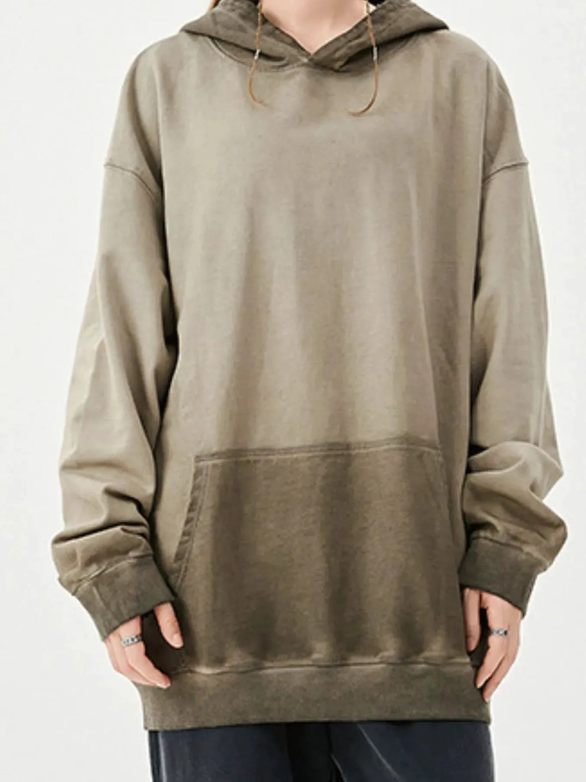 Men's Drop Shoulder Long Sleeve Hoodie by Trendsi