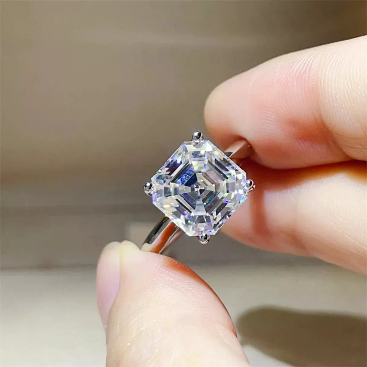 5 Carat Moissanite 925 Sterling Silver Ring by Partner Label