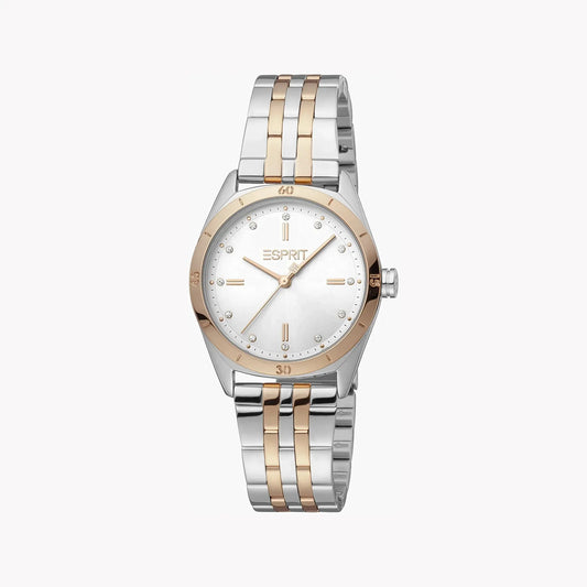 Esprit Women's Silver & Rose Gold Watch, Silver Dial | Es1l085m0065 by ESPRIT